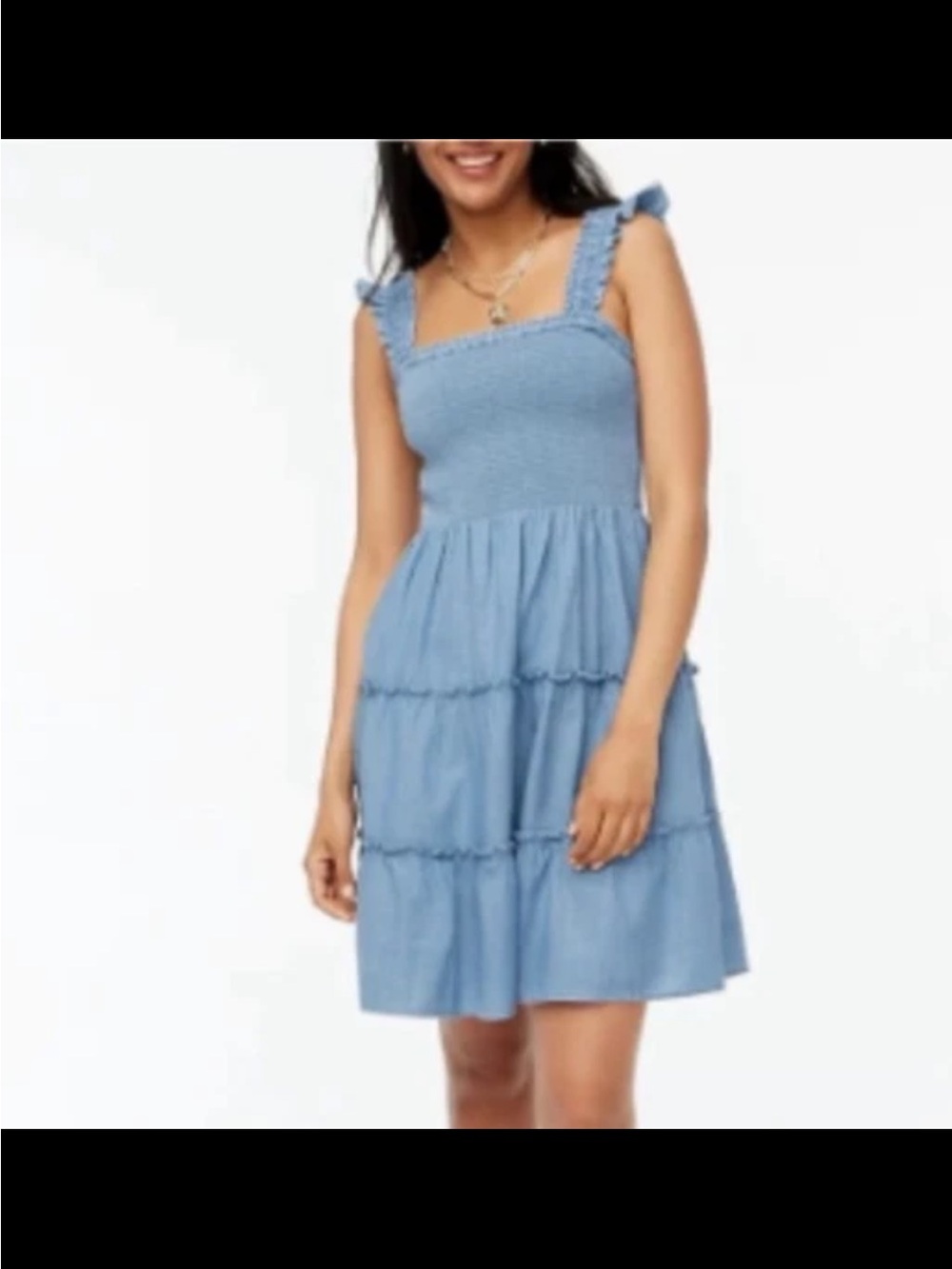 J. Crew Factory Smocked Mini Dress with Ruffle Straps-medium